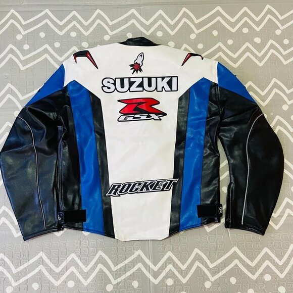 Joe Rocket SUZUKI Moto Racing Motorcycle Leather Jacket Embroidered - Picture 8 of 10